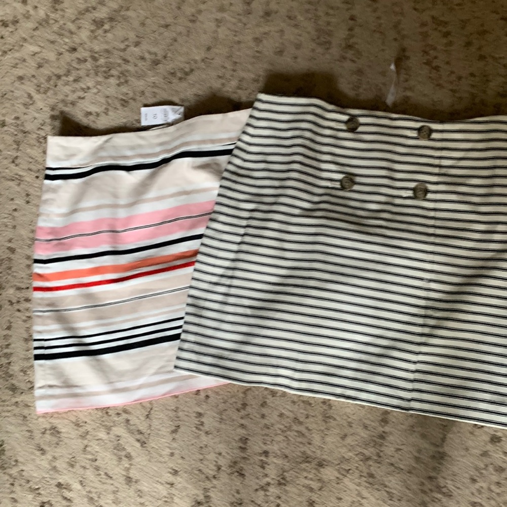 Loft Skirts (2), Striped, Size 10/12